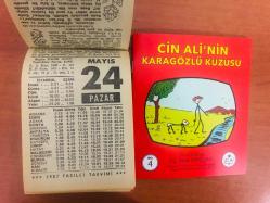 24 Mayıs 1987 hediyelik orijinal Fazilet takvim yaprağı (Cin Ali kitabı hediyeli:)