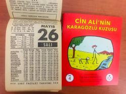 26 Mayıs 1987 hediyelik orijinal Fazilet takvim yaprağı (Cin Ali kitabı hediyeli:)