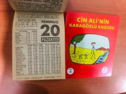 20 Temmuz 1987 hediyelik orijinal Fazilet takvim yaprağı (Cin Ali kitabı hediyeli:)