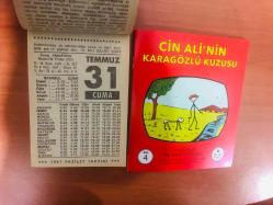 31 Temmuz 1987 hediyelik orijinal Fazilet takvim yaprağı (Cin Ali kitabı hediyeli:)
