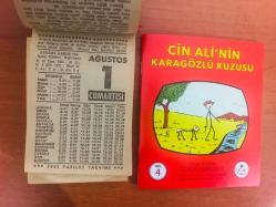 1 Ağustos 1987 hediyelik orijinal Fazilet takvim yaprağı (Cin Ali kitabı hediyeli:)