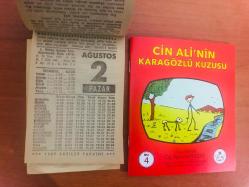 2 Ağustos 1987 hediyelik orijinal Fazilet takvim yaprağı (Cin Ali kitabı hediyeli:)