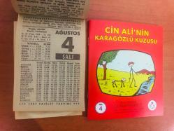 4 Ağustos 1987 hediyelik orijinal Fazilet takvim yaprağı (Cin Ali kitabı hediyeli:)