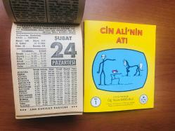 24 Şubat 1986 hediyelik orijinal Fazilet takvim yaprağı (Cin Ali kitabı hediyeli:)