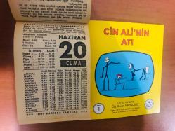 20 Haziran 1986 hediyelik orijinal Fazilet takvim yaprağı (Cin Ali kitabı hediyeli:)