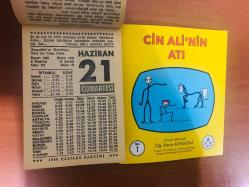 21 Haziran 1986 hediyelik orijinal Fazilet takvim yaprağı (Cin Ali kitabı hediyeli:)