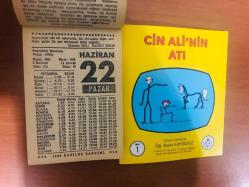 22 Haziran 1986 hediyelik orijinal Fazilet takvim yaprağı (Cin Ali kitabı hediyeli:)