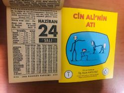 24 Haziran 1986 hediyelik orijinal Fazilet takvim yaprağı (Cin Ali kitabı hediyeli:)