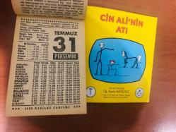 31 Temmuz 1986 hediyelik orijinal Fazilet takvim yaprağı (Cin Ali kitabı hediyeli:)