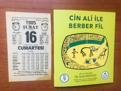 16 Şubat 1985 hediyelik orijinal Türkiye gazetesi takvim yaprağı (Cin Ali kitabı hediyeli:)