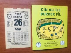 26 Şubat 1985 hediyelik orijinal Türkiye gazetesi takvim yaprağı (Cin Ali kitabı hediyeli:)
