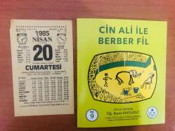 20 Nisan 1985 hediyelik orijinal Türkiye gazetesi takvim yaprağı (Cin Ali kitabı hediyeli:)
