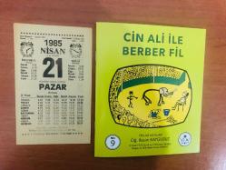 21 Nisan 1985 hediyelik orijinal Türkiye gazetesi takvim yaprağı (Cin Ali kitabı hediyeli:)