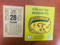 28 Nisan 1985 hediyelik orijinal Türkiye gazetesi takvim yaprağı (Cin Ali kitabı hediyeli:)