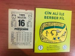 16 Mayıs 1985 hediyelik orijinal Türkiye gazetesi takvim yaprağı (Cin Ali kitabı hediyeli:)