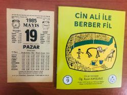 19 Mayıs 1985 hediyelik orijinal Türkiye gazetesi takvim yaprağı (Cin Ali kitabı hediyeli:)