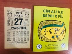 27 Mayıs 1985 hediyelik orijinal Türkiye gazetesi takvim yaprağı (Cin Ali kitabı hediyeli:)