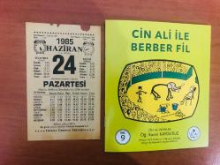 24 Haziran 1985 hediyelik orijinal Türkiye gazetesi takvim yaprağı (Cin Ali kitabı hediyeli:)