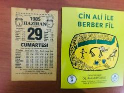 29 Haziran 1985 hediyelik orijinal Türkiye gazetesi takvim yaprağı (Cin Ali kitabı hediyeli:)