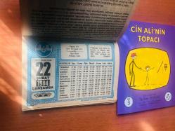 22 Şubat 1984 hediyelik orijinal Diyanet takvim yaprağı (Cin Ali kitabı hediyeli:)