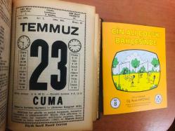 23 Temmuz 1982 hediyelik orijinal Saatli Maarif takvim yaprağı (Cin Ali kitabı hediyeli:)