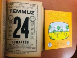 24 Temmuz 1982 hediyelik orijinal Saatli Maarif takvim yaprağı (Cin Ali kitabı hediyeli:)