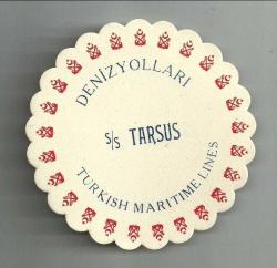 DENİZYOLLARI S/S TARSUS GEMİSİ BARI KAĞITTAN BARDAK ALTLIĞI...