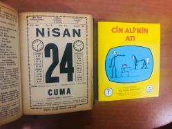 24 Nisan 1981 hediyelik orijinal Saatli Maarif takvim yaprağı (Cin Ali kitabı hediyeli:)