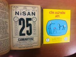 25 Nisan 1981 hediyelik orijinal Saatli Maarif takvim yaprağı (Cin Ali kitabı hediyeli:)