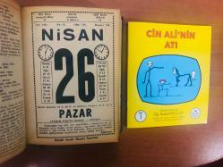 26 Nisan 1981 hediyelik orijinal Saatli Maarif takvim yaprağı (Cin Ali kitabı hediyeli:)