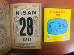 28 Nisan 1981 hediyelik orijinal Saatli Maarif takvim yaprağı (Cin Ali kitabı hediyeli:)