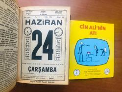 24 Haziran 1981 hediyelik orijinal Saatli Maarif takvim yaprağı (Cin Ali kitabı hediyeli:)