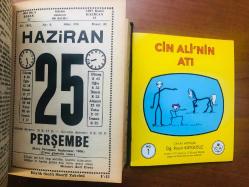 25 Haziran 1981 hediyelik orijinal Saatli Maarif takvim yaprağı (Cin Ali kitabı hediyeli:)