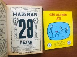 28 Haziran 1981 hediyelik orijinal Saatli Maarif takvim yaprağı (Cin Ali kitabı hediyeli:)