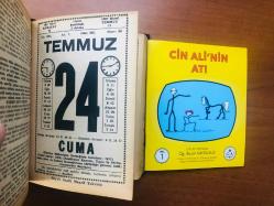 24 Temmuz 1981 hediyelik orijinal Saatli Maarif takvim yaprağı (Cin Ali kitabı hediyeli:)
