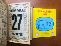 27 Temmuz 1981 hediyelik orijinal Saatli Maarif takvim yaprağı (Cin Ali kitabı hediyeli:)