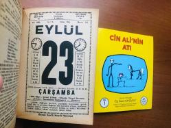 23 Eylül 1981 hediyelik orijinal Saatli Maarif takvim yaprağı (Cin Ali kitabı hediyeli:)