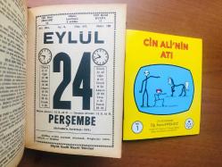 24 Eylül 1981 hediyelik orijinal Saatli Maarif takvim yaprağı (Cin Ali kitabı hediyeli:)