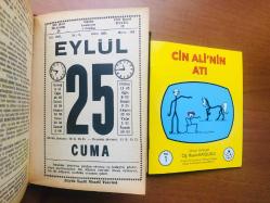 25 Eylül 1981 hediyelik orijinal Saatli Maarif takvim yaprağı (Cin Ali kitabı hediyeli:)