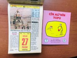 27 Nisan 1980 hediyelik orijinal Hürriyet takvim yaprağı (Cin Ali kitabı hediyeli:)