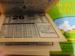 26 Nisan 2000 hediyelik orijinal Türkiye gazetesi takvim yaprağı (Cin Ali kitabı hediyeli:)