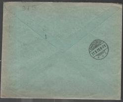 EFM.5260 1909 LÖW ECZANESİ ANTETLİ ALMANYA REICH 10 PFENNING TEK PULLA POSTADAN GEÇMİŞ ZARF