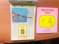 15 Ekim 1980 hediyelik orijinal Hürriyet takvim yaprağı (Cin Ali kitabı hediyeli:)