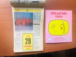 29 Ekim 1980 hediyelik orijinal Hürriyet takvim yaprağı (Cin Ali kitabı hediyeli:)