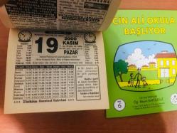 19 Kasım 2000 hediyelik orijinal Türkiye gazetesi takvim yaprağı (Cin Ali kitabı hediyeli:)
