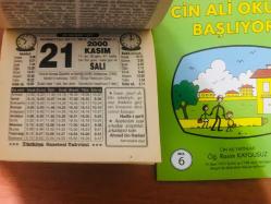 21 Kasım 2000 hediyelik orijinal Türkiye gazetesi takvim yaprağı (Cin Ali kitabı hediyeli:)