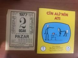 2 Ocak 1977 hediyelik orijinal Fazilet takvim yaprağı (Cin Ali kitabı hediyeli:)