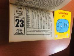 23 Mart 1977 hediyelik orijinal Diyanet takvim yaprağı (Cin Ali kitabı hediyeli:)