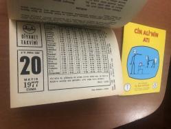 20 Mayıs 1977 hediyelik orijinal Diyanet takvim yaprağı (Cin Ali kitabı hediyeli:)