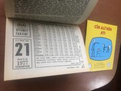 21 Mayıs 1977 hediyelik orijinal Diyanet takvim yaprağı (Cin Ali kitabı hediyeli:)